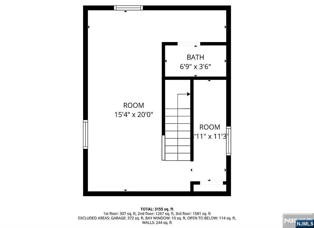 Basement floor plan with rec room and half bath